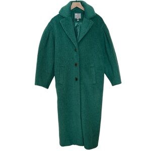 ASOS Woman's Size 2 Elegant Teal Long Cozy Button Front Coat